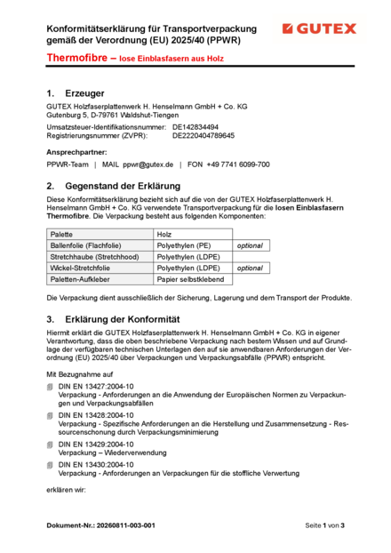 Konformität Thermofibre